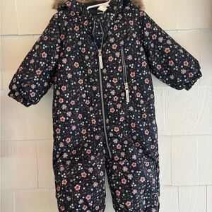 H&M Baby Floral Hooded Snowsuit